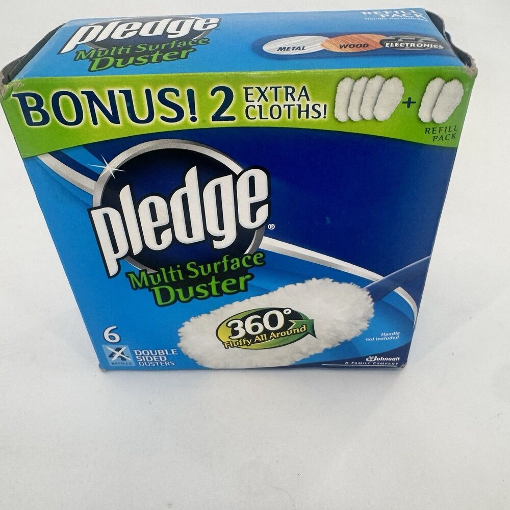 New Pledge Multi Surface Duster Refills 6 Double Sided Dusters (No Handle) 360°